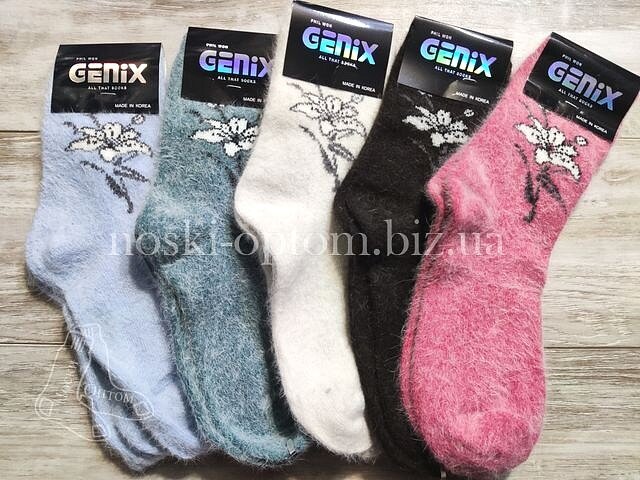 Жіночі зимові шкарпетки «GENIX» з ангорської вовни, «ЛІЛІЯ». Жіночі зимові шкарпетки «GENIX» з ангорської вовни, «ЛІЛІЯ».