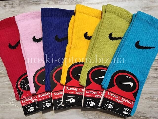 Шкарпетки жіночі "Nike" з тенісною гумкою, "ATHLETIC", яскраві.