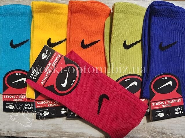Шкарпетки чоловічі "Nike" з тенісною гумкою, "ATHLETIC", яскраві.