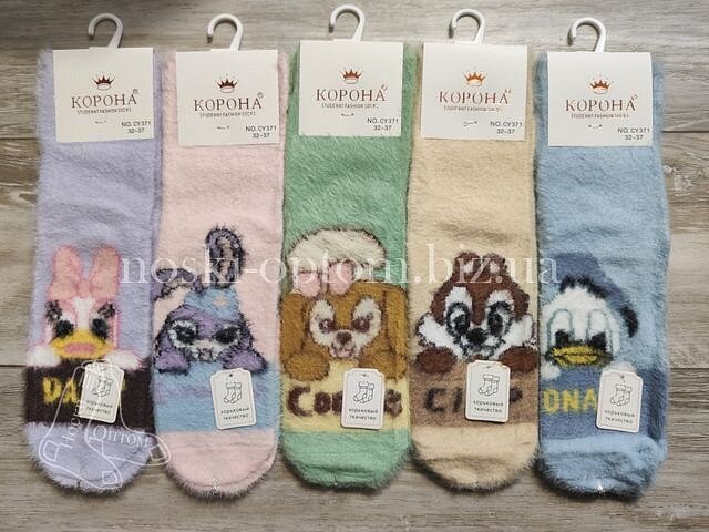 Шкарпетки підліткові, зимові «КОРОНА» із вовни норки, "Дісней", CY371-1. Шкарпетки підліткові, зимові «КОРОНА» із вовни норки, "Дісней", CY371-1.