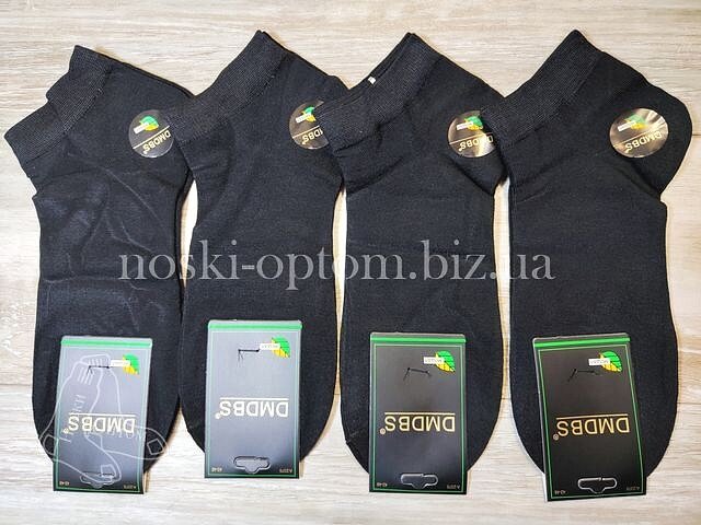 Шкарпетки чоловічі, з модалу "DMDBS" однотонні, короткі, чорні, A2375.