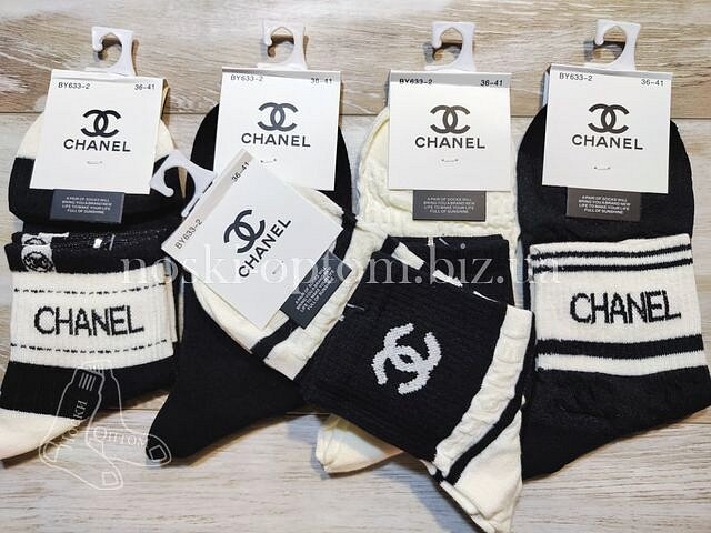 Шкарпетки жіночі "CHANEL" середньої висоти, суперякість, BY633-2