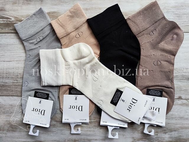 Шкарпетки жіночі бамбукові ТМ "DIOR" супер тонкі, асорті, BF075-3.