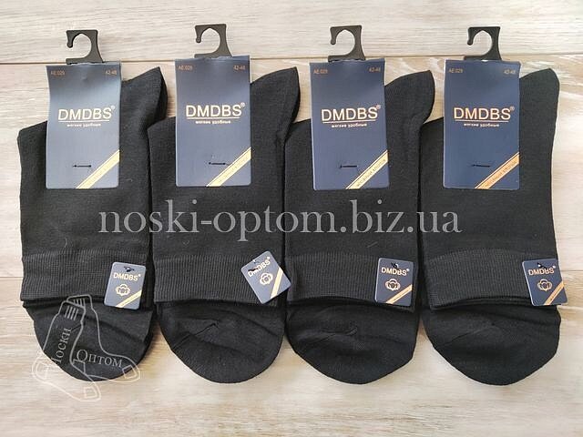 Шкарпетки чоловічі бавовняні ТМ "DMDBS" однотонні, середньої висоти, чорні, AE029.