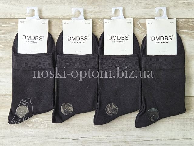 Шкарпетки жіночі бавовняні ТМ "DMDBS" середньої висоти, чорні, AB02.