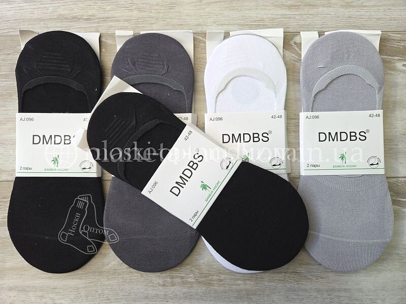 Сліди чоловічі бамбукові ТМ "DMDBS" з силіконом на п'яті, чорні, не глибокі, AJ096.