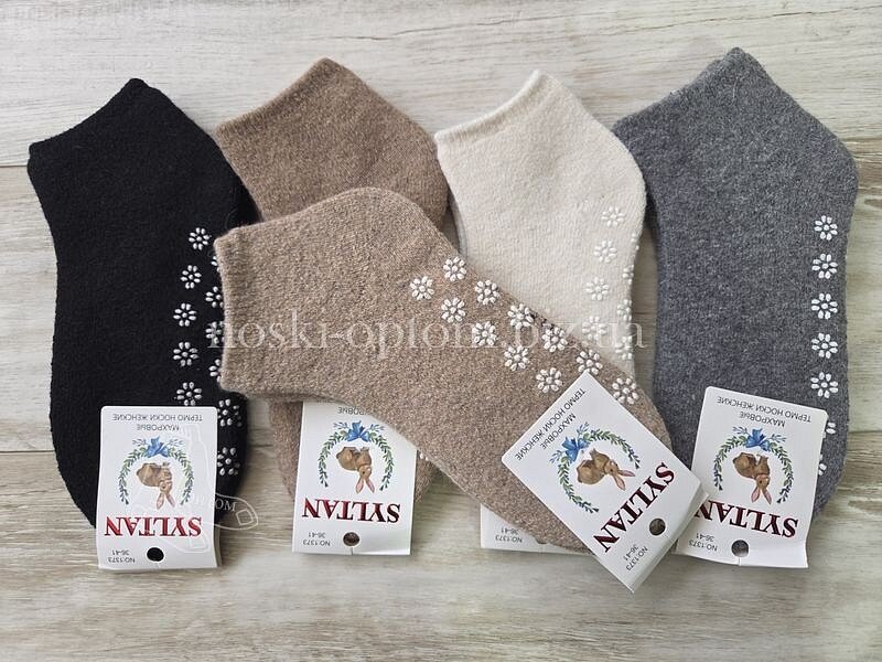 Шкарпетки жіночі ангорові ТМ «SYLTAN» махрові всередині, КОРОТКІ, прогумована стопа, арт. - 1373.