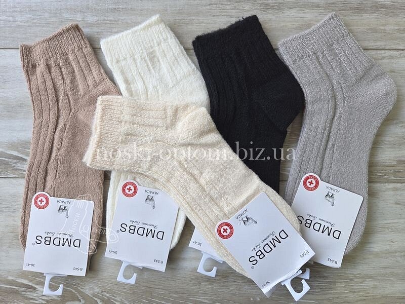 Шкарпетки жіночі з вовни лами ТМ "DMDBS" асорті кольорів, у візерунок, середньої висоти, B543. Шкарпетки жіночі з вовни лами ТМ "DMDBS" асорті кольорів, у візерунок, середньої висоти, B543.