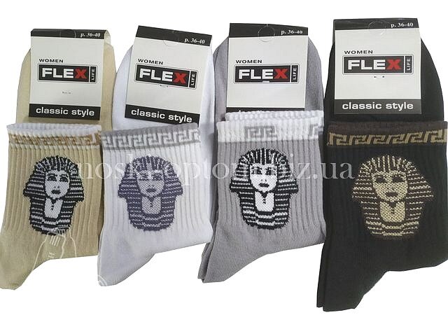 Шкарпетки жіночі, літні "FLEX" середньої висоти, з високоякісної бавовни, "Єгипет".